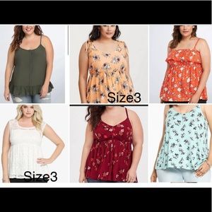 Lot of 7 torrid tops.  All fit size 26 &  in EUC